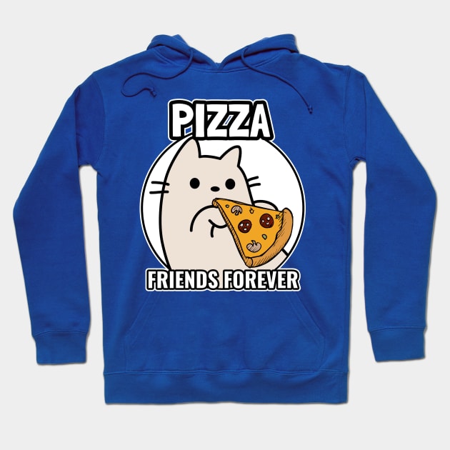 Cat and Pizza Friends forever Hoodie by GlanceCat